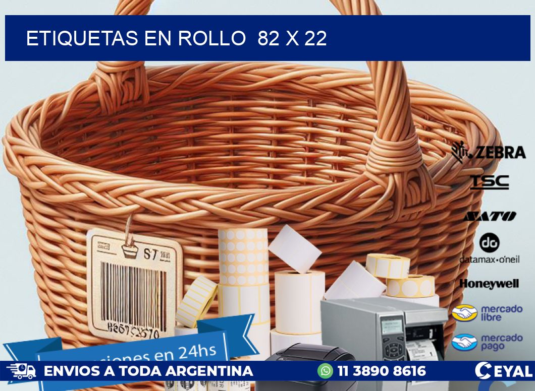 ETIQUETAS EN ROLLO 82 x 22