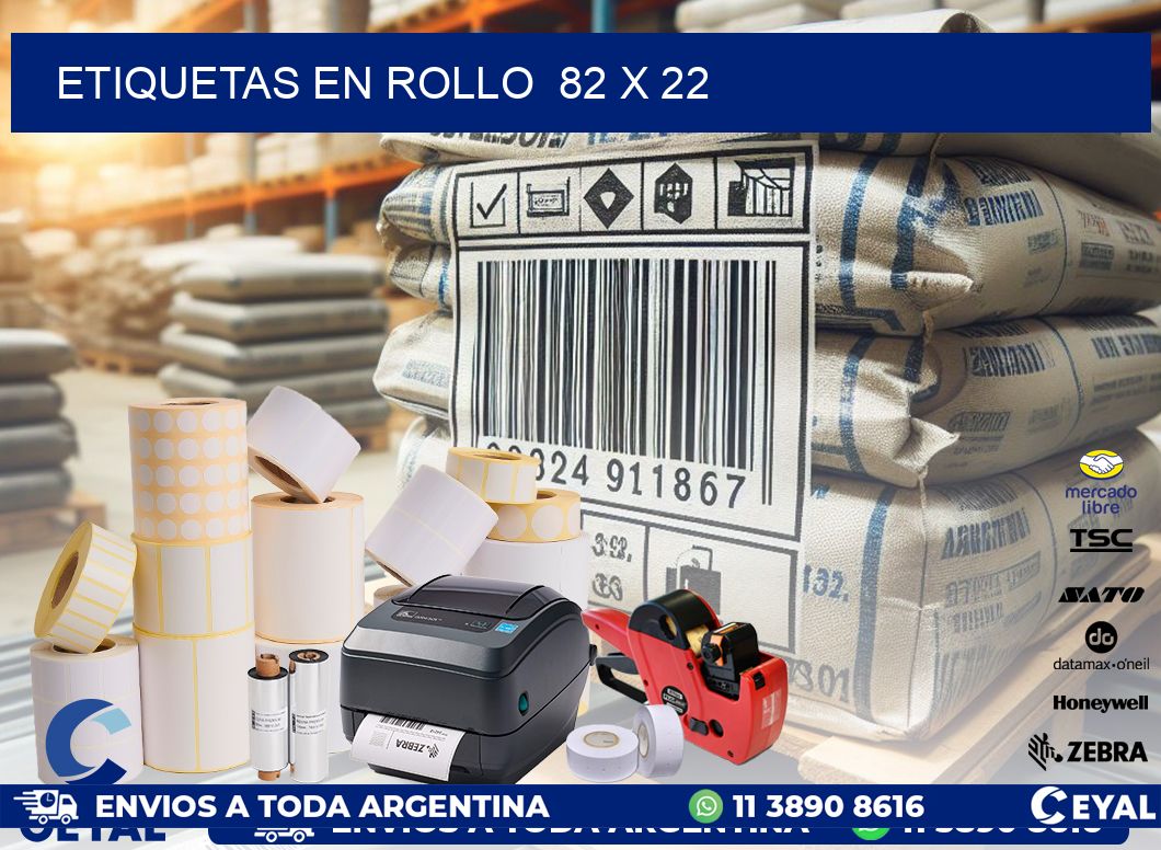 ETIQUETAS EN ROLLO 82 x 22