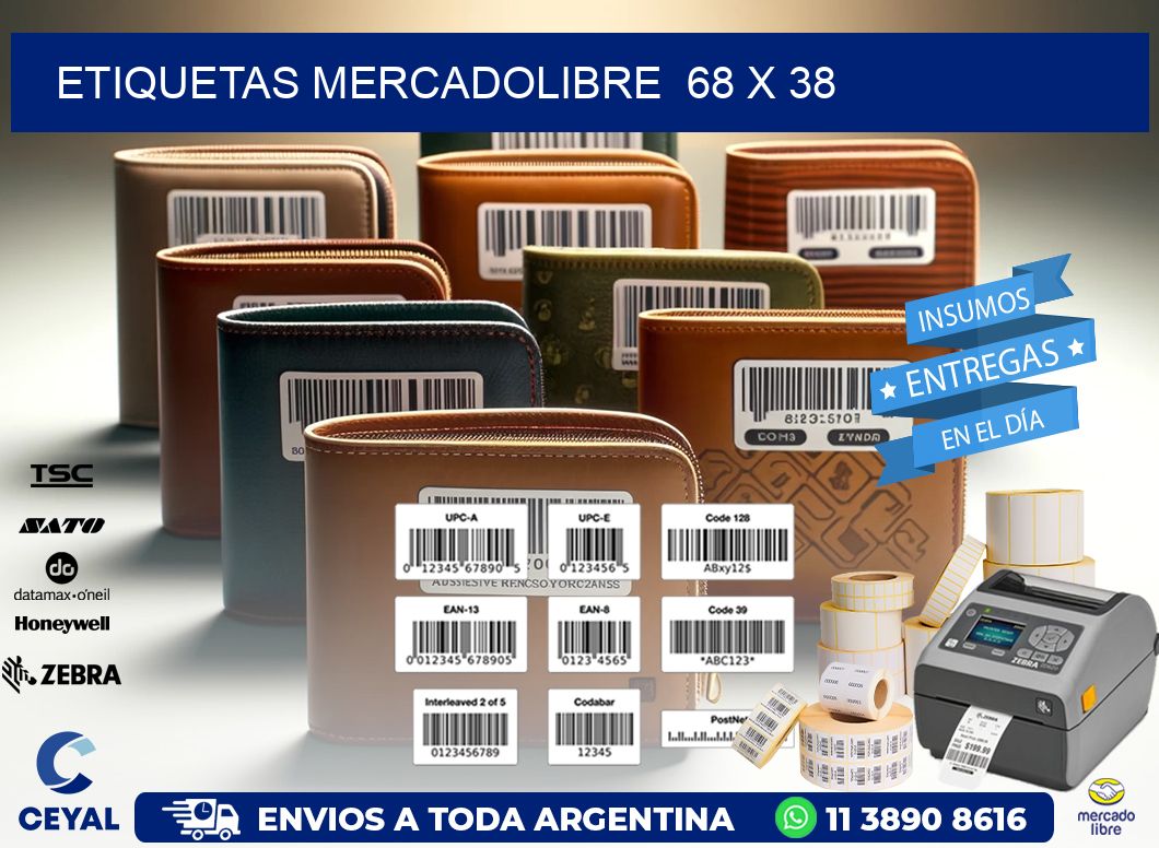 ETIQUETAS MERCADOLIBRE  68 x 38
