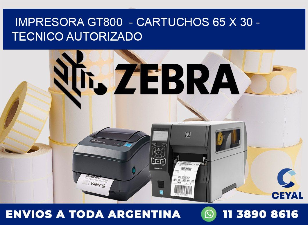 IMPRESORA GT800 - CARTUCHOS 65 x 30 - TECNICO AUTORIZADO