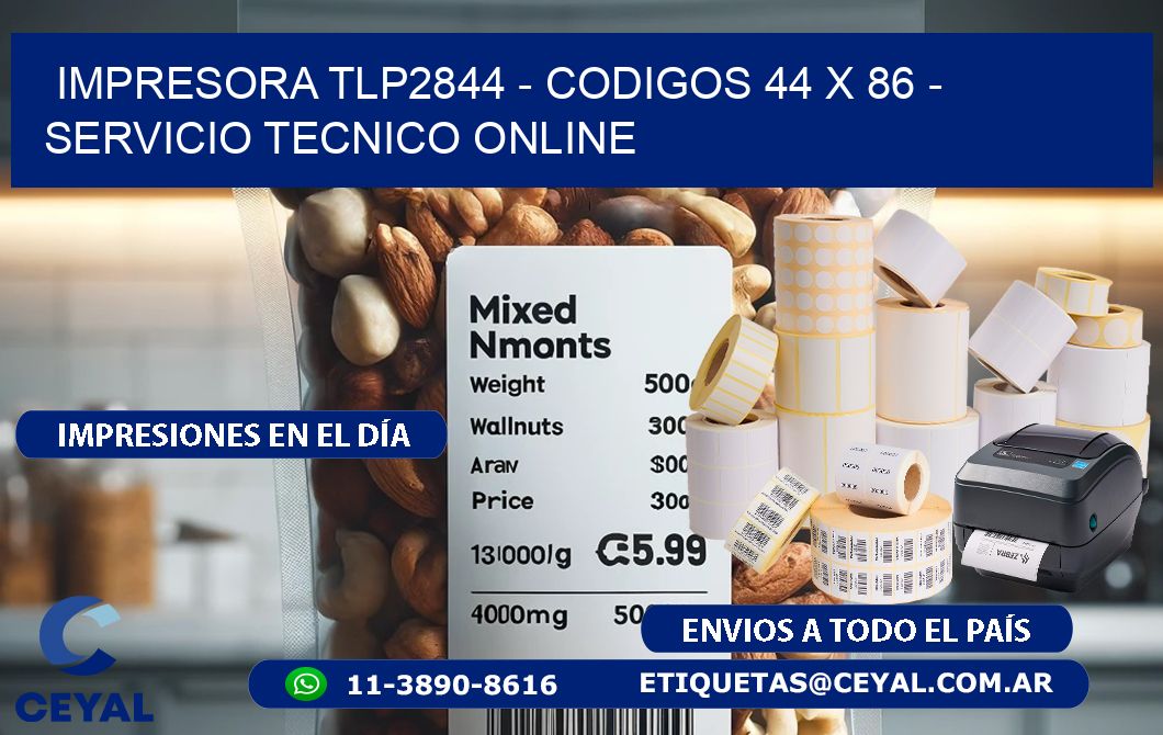 IMPRESORA TLP2844 - CODIGOS 44 x 86 - SERVICIO TECNICO ONLINE