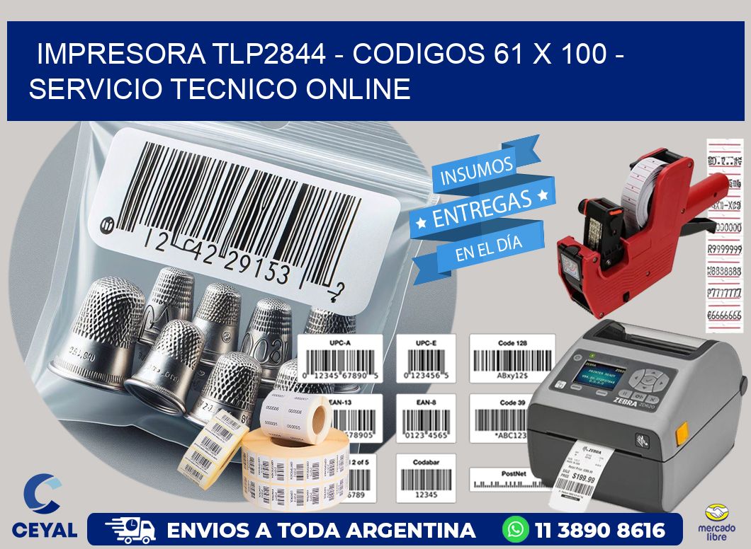 IMPRESORA TLP2844 – CODIGOS 61 x 100 – SERVICIO TECNICO ONLINE