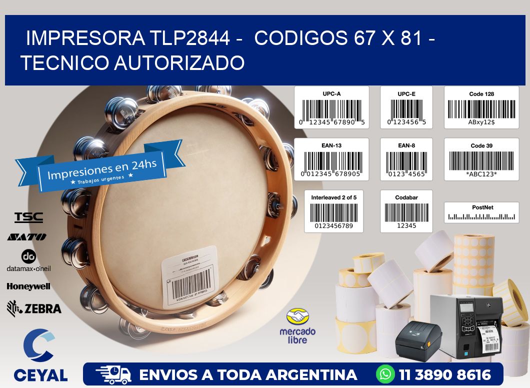IMPRESORA TLP2844 -  CODIGOS 67 x 81 - TECNICO AUTORIZADO