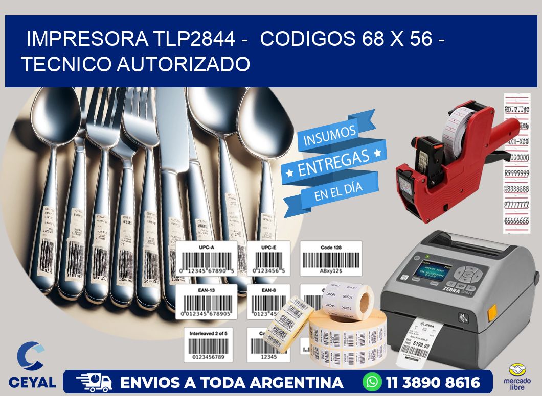 IMPRESORA TLP2844 -  CODIGOS 68 x 56 - TECNICO AUTORIZADO