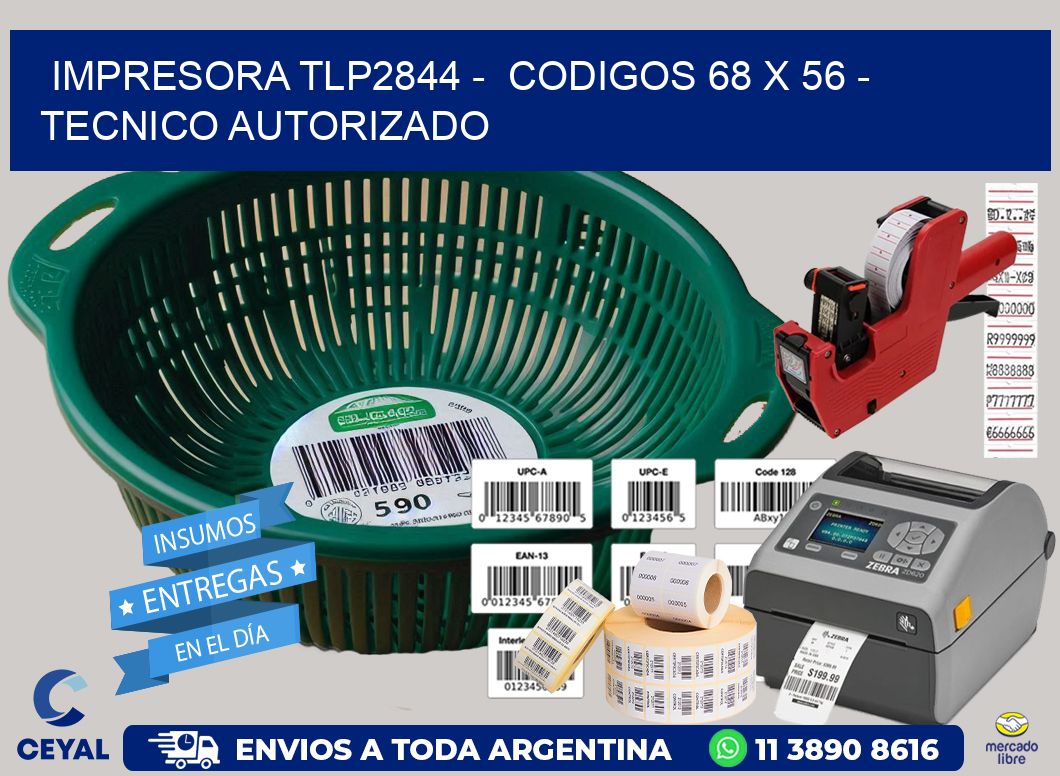 IMPRESORA TLP2844 -  CODIGOS 68 x 56 - TECNICO AUTORIZADO
