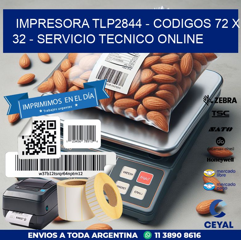 IMPRESORA TLP2844 – CODIGOS 72 x 32 – SERVICIO TECNICO ONLINE