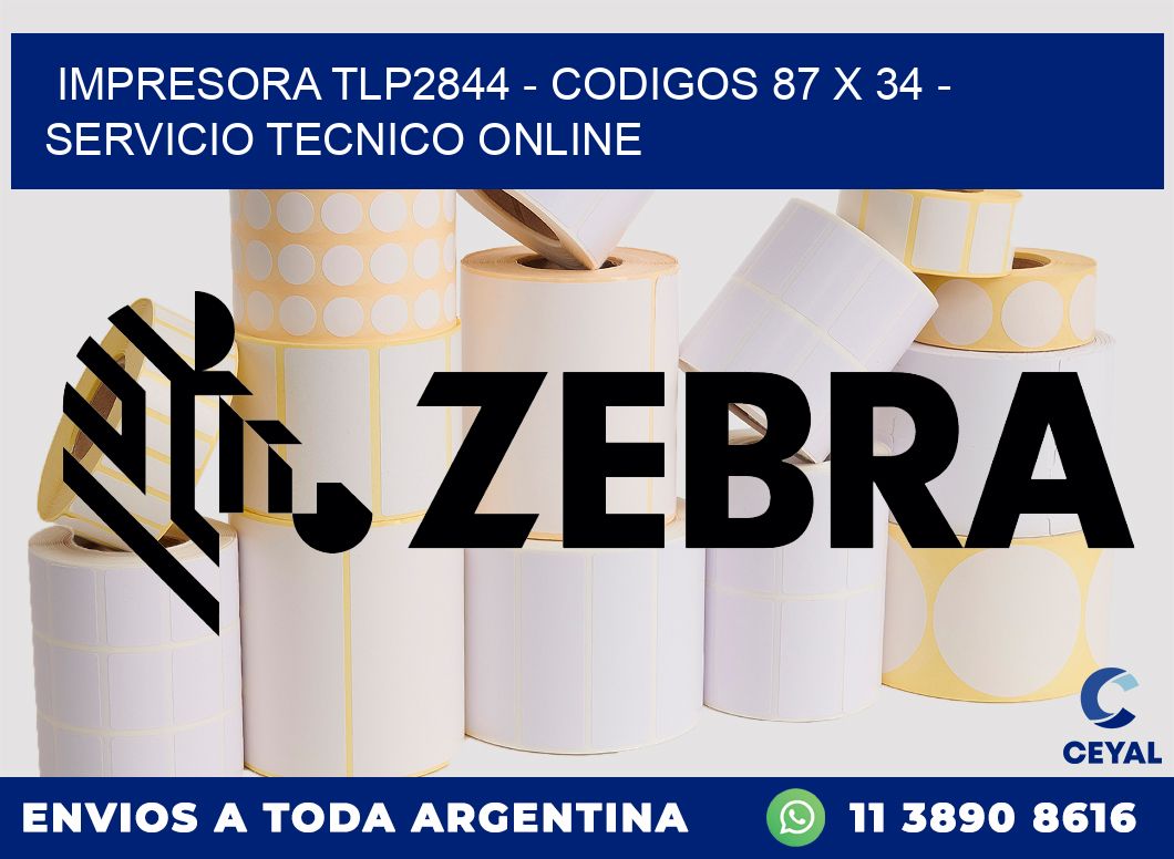 IMPRESORA TLP2844 - CODIGOS 87 x 34 - SERVICIO TECNICO ONLINE