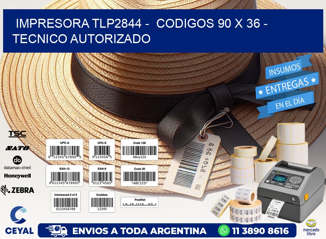 IMPRESORA TLP2844 -  CODIGOS 90 x 36 - TECNICO AUTORIZADO