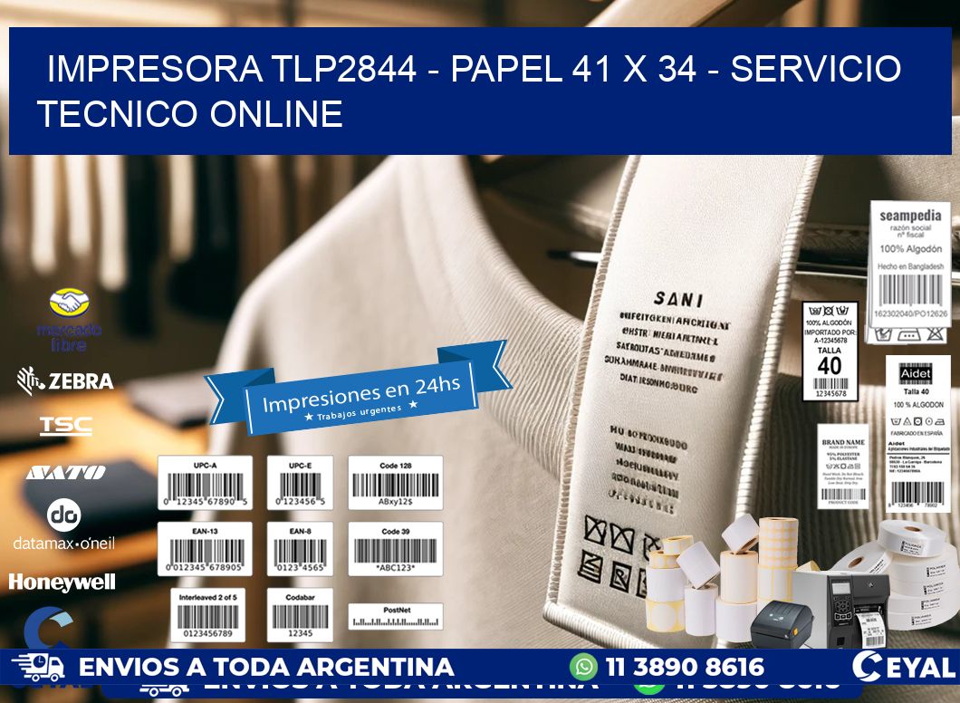 IMPRESORA TLP2844 - PAPEL 41 x 34 - SERVICIO TECNICO ONLINE