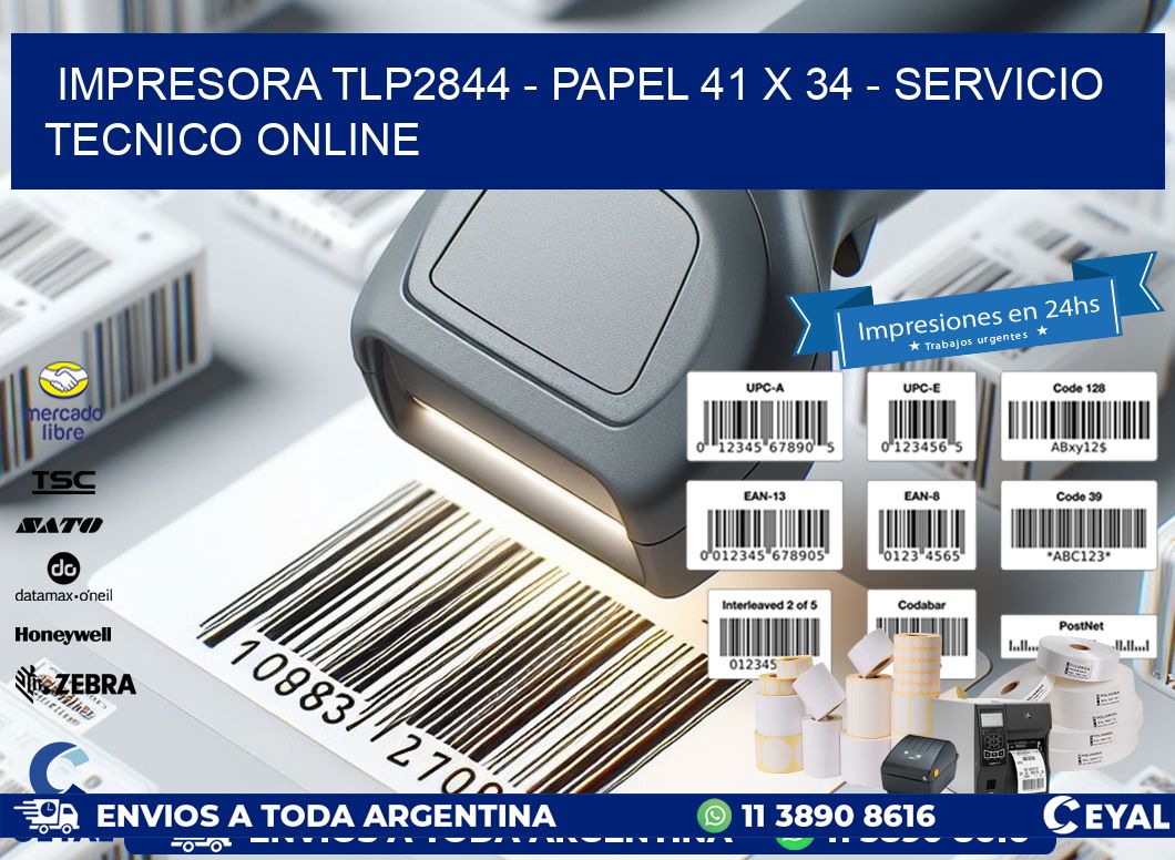 IMPRESORA TLP2844 – PAPEL 41 x 34 – SERVICIO TECNICO ONLINE