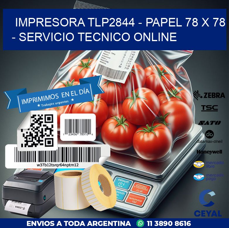 IMPRESORA TLP2844 – PAPEL 78 x 78 – SERVICIO TECNICO ONLINE