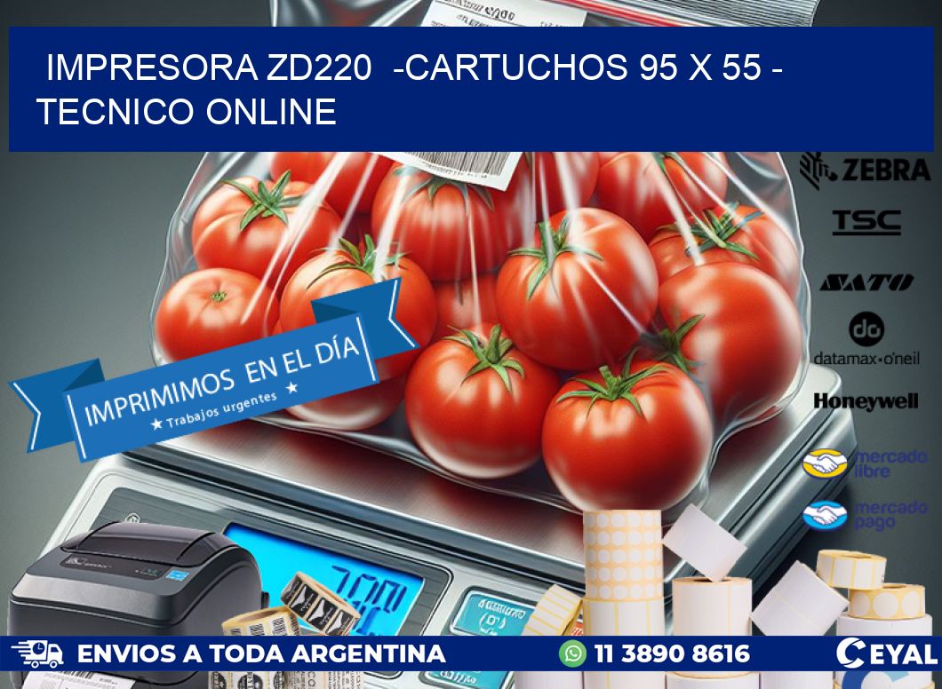 IMPRESORA ZD220  -CARTUCHOS 95 x 55 – TECNICO ONLINE