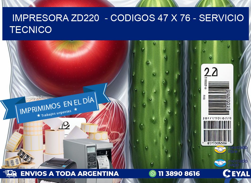 IMPRESORA ZD220  - CODIGOS 47 x 76 - SERVICIO TECNICO