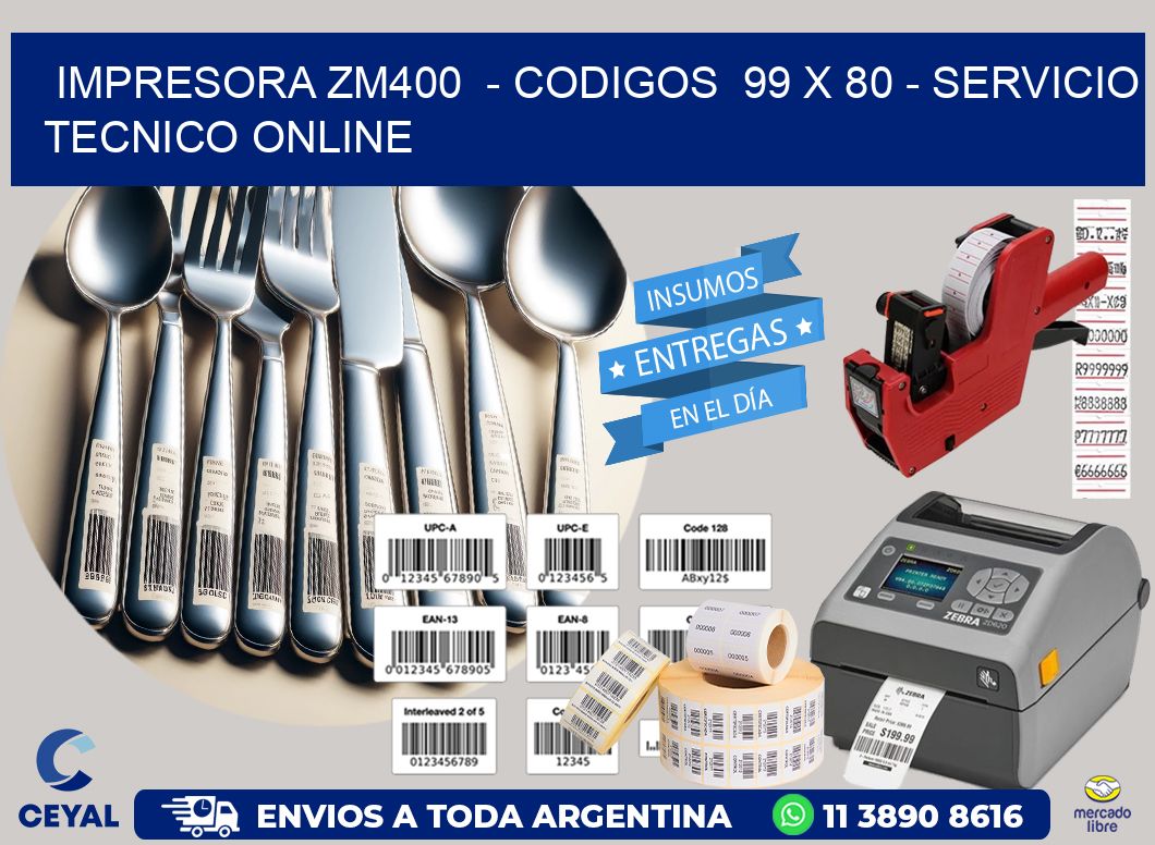 IMPRESORA ZM400  - CODIGOS  99 x 80 - SERVICIO TECNICO ONLINE