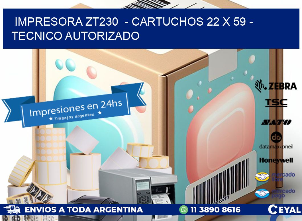 IMPRESORA ZT230  - CARTUCHOS 22 x 59 - TECNICO AUTORIZADO