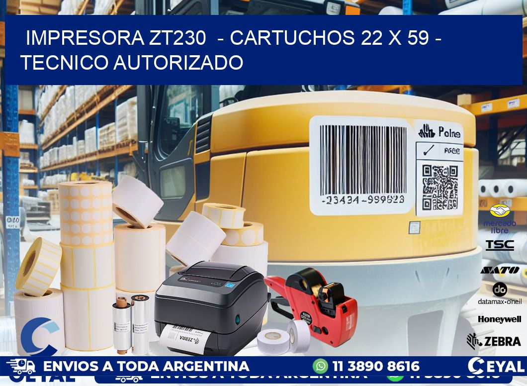 IMPRESORA ZT230  - CARTUCHOS 22 x 59 - TECNICO AUTORIZADO