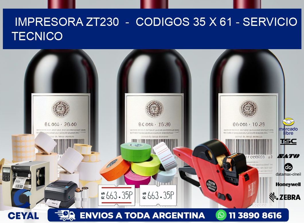 IMPRESORA ZT230  -  CODIGOS 35 x 61 - SERVICIO TECNICO