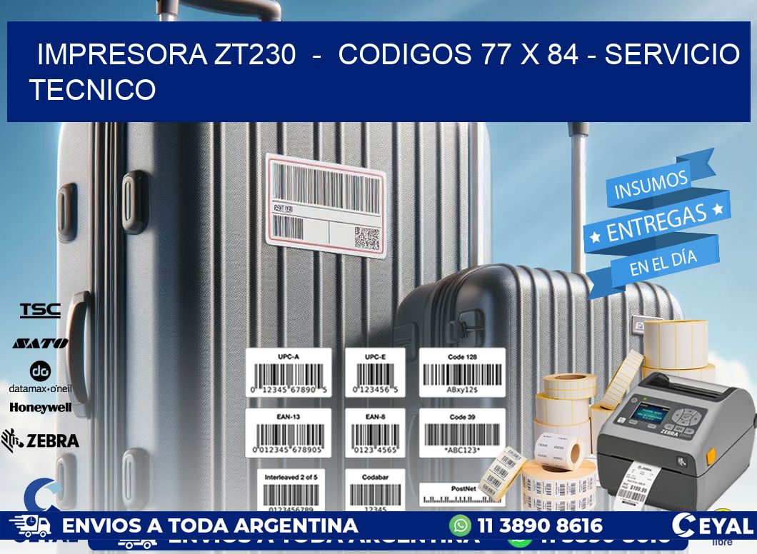 IMPRESORA ZT230  -  CODIGOS 77 x 84 - SERVICIO TECNICO