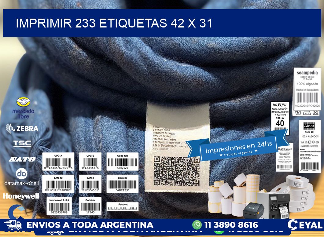 IMPRIMIR 233 ETIQUETAS 42 x 31