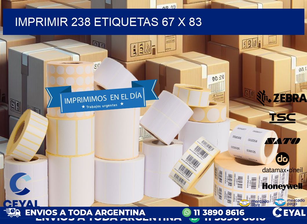 IMPRIMIR 238 ETIQUETAS 67 x 83