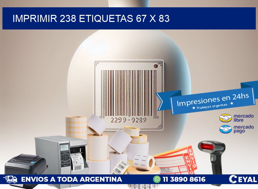 IMPRIMIR 238 ETIQUETAS 67 x 83