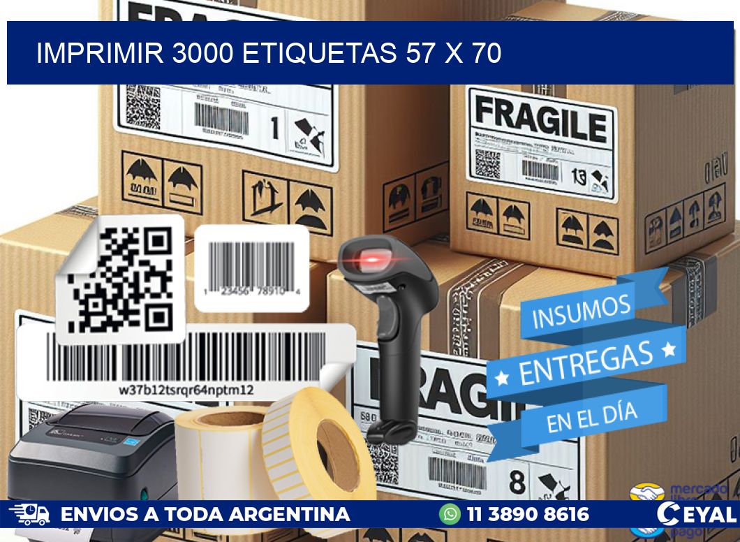 IMPRIMIR 3000 ETIQUETAS 57 x 70