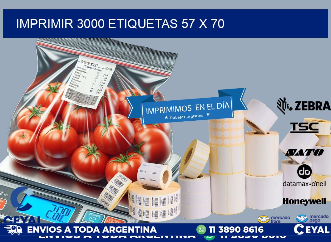 IMPRIMIR 3000 ETIQUETAS 57 x 70