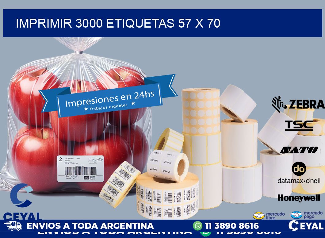 IMPRIMIR 3000 ETIQUETAS 57 x 70