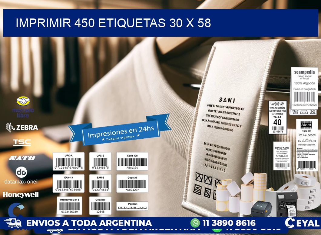 IMPRIMIR 450 ETIQUETAS 30 x 58