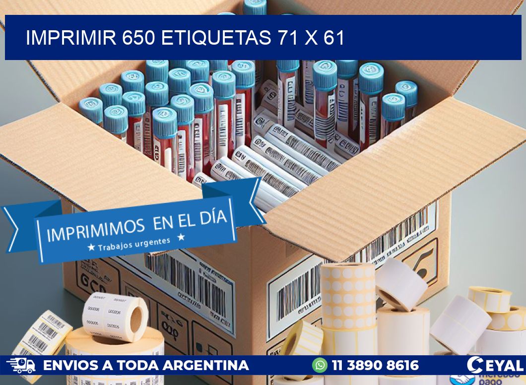 IMPRIMIR 650 ETIQUETAS 71 x 61