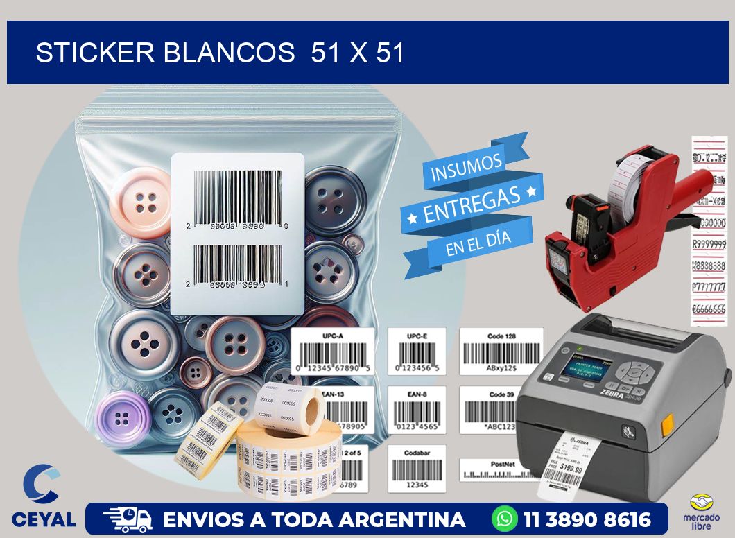 STICKER BLANCOS  51 x 51