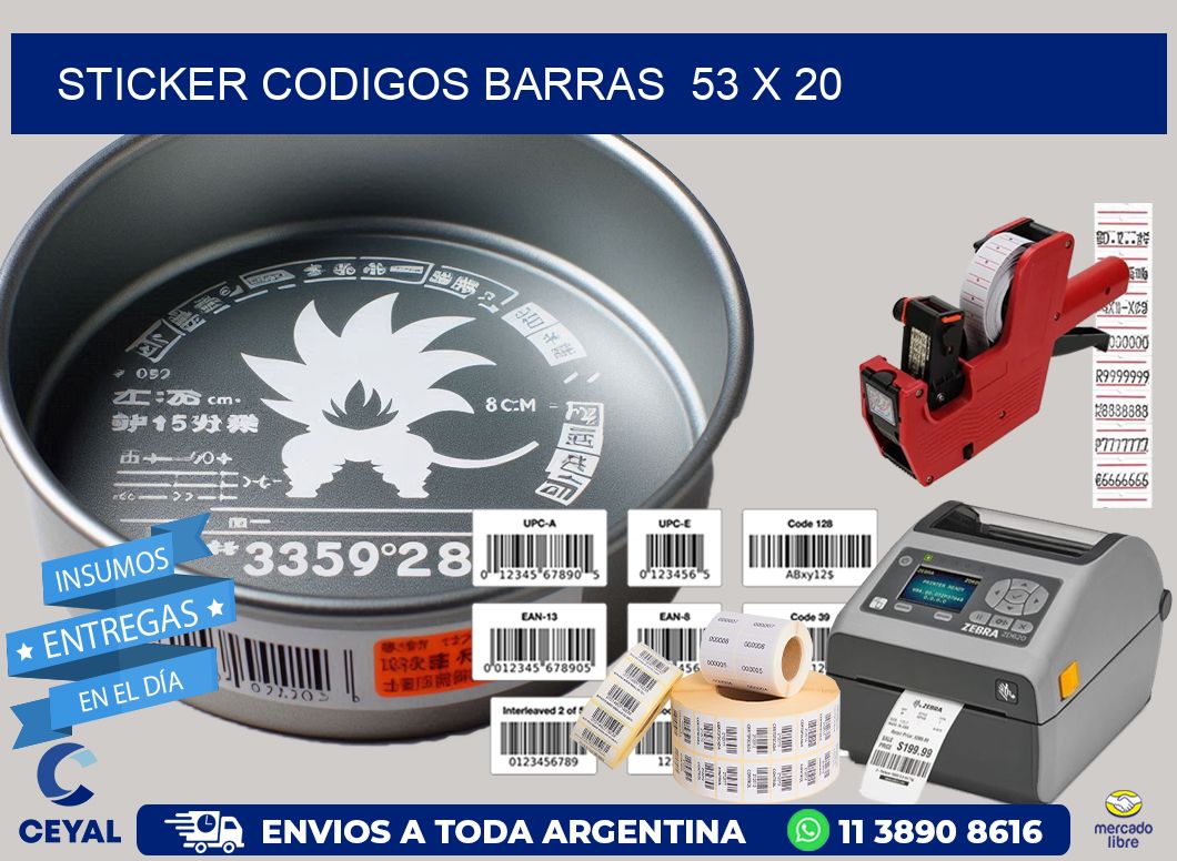 STICKER CODIGOS BARRAS  53 x 20