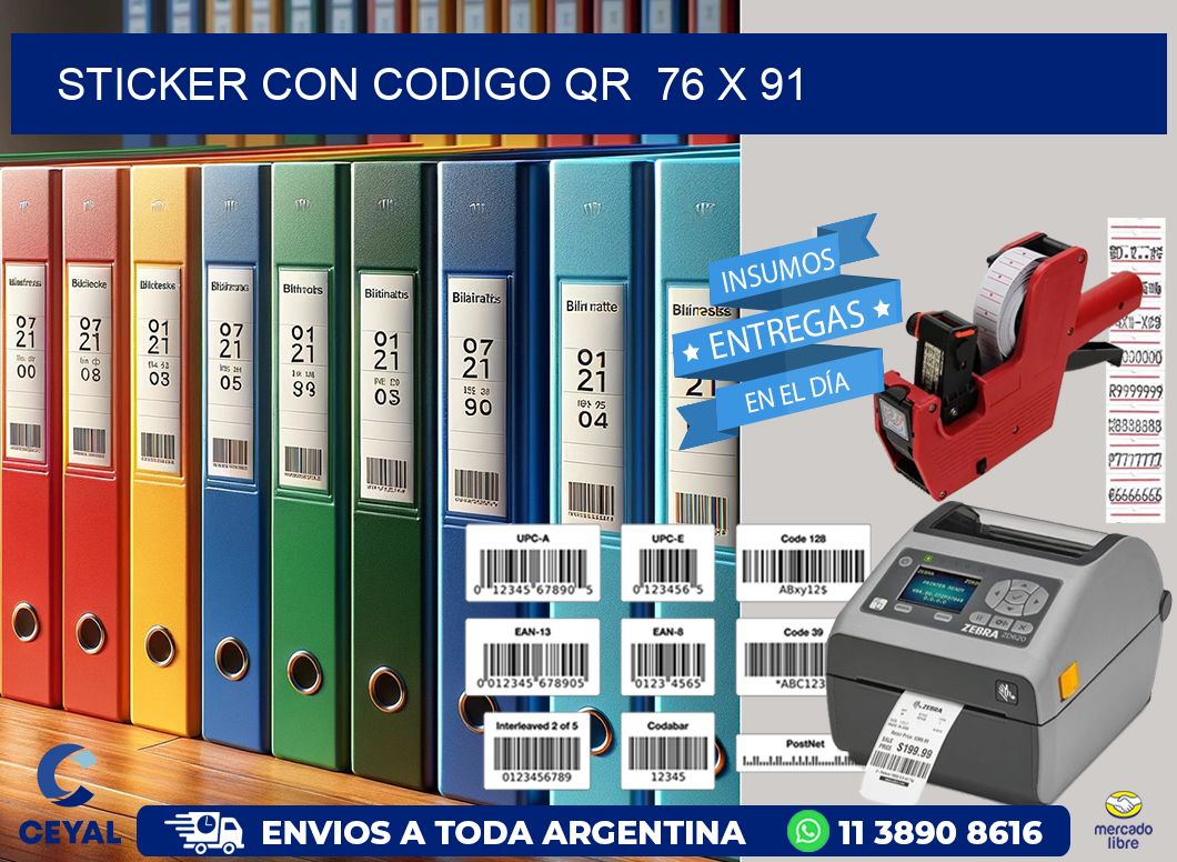 STICKER CON CODIGO QR  76 x 91