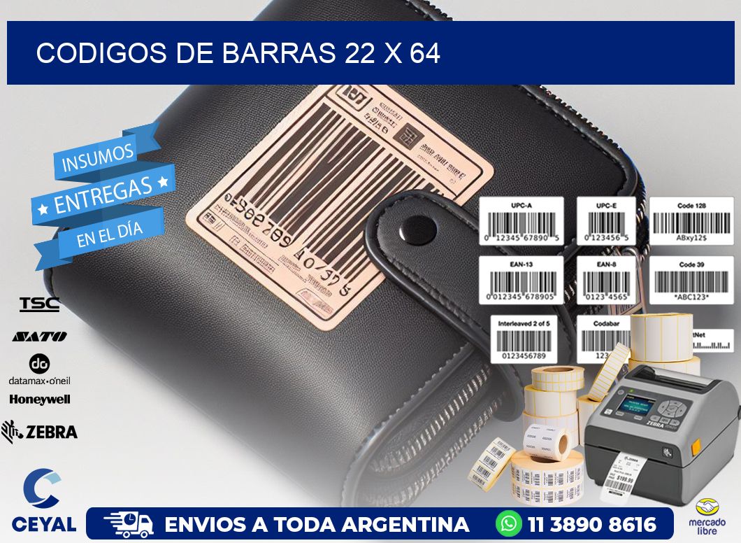 codigos de barras 22 x 64