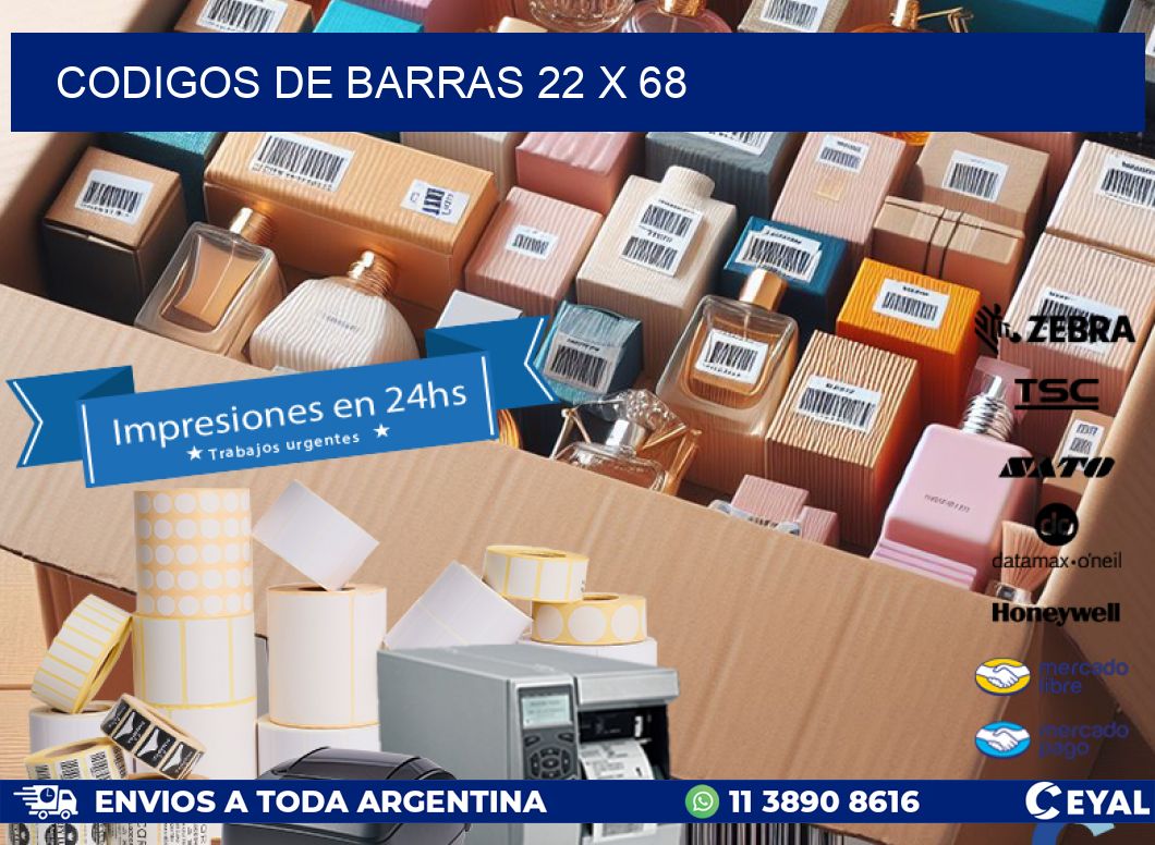 codigos de barras 22 x 68