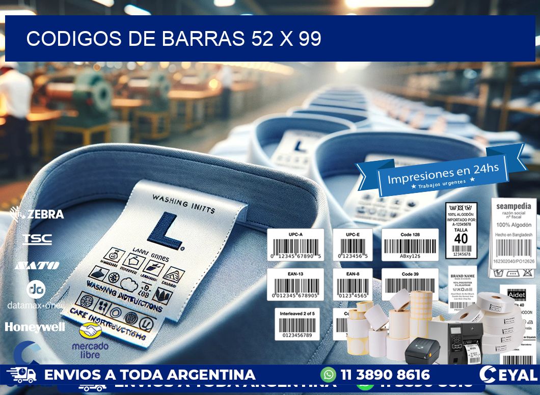codigos de barras 52 x 99