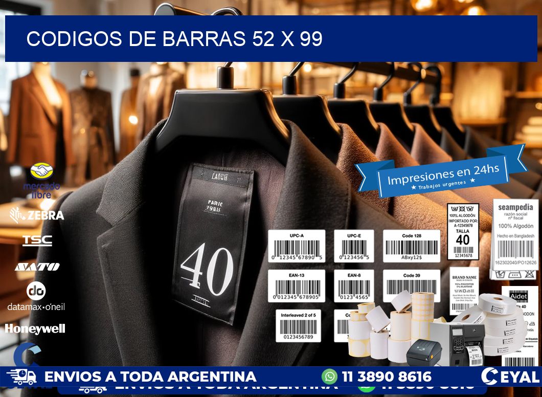 codigos de barras 52 x 99