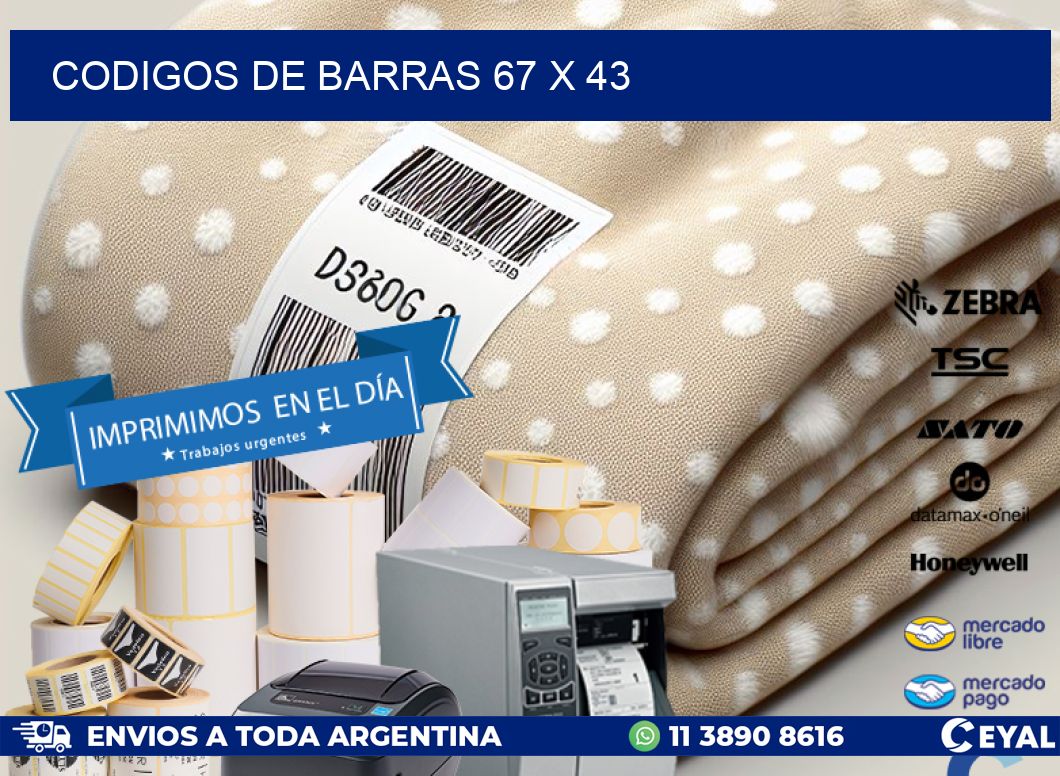codigos de barras 67 x 43