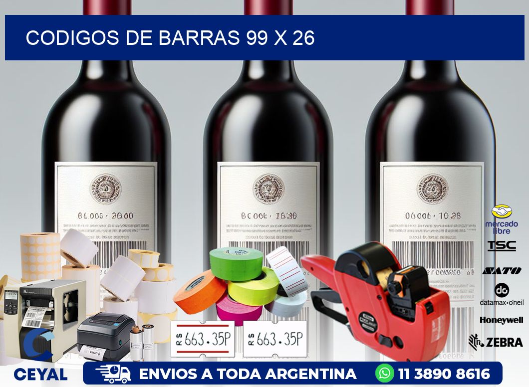 codigos de barras 99 x 26