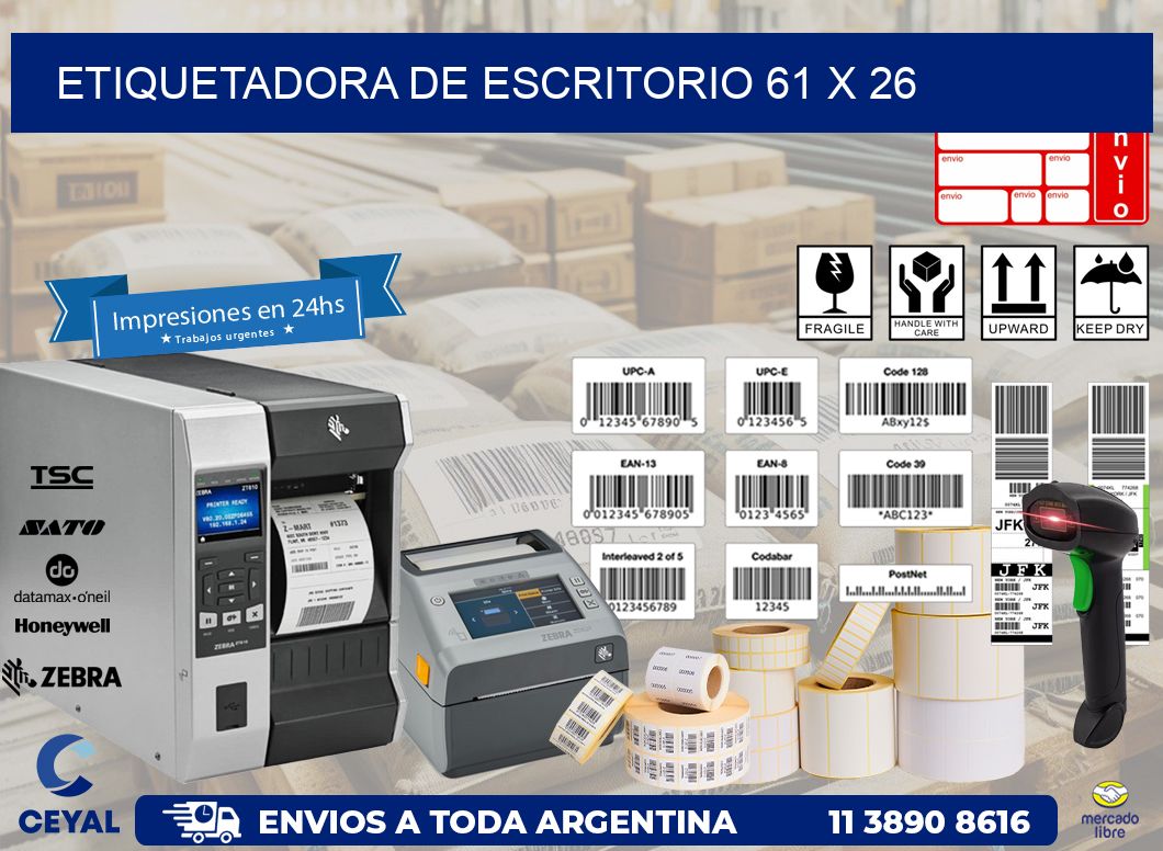 etiquetadora de escritorio 61 x 26