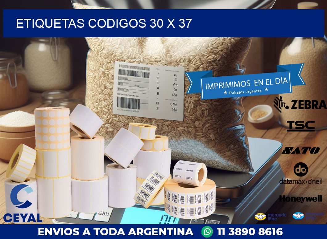 etiquetas codigos 30 x 37