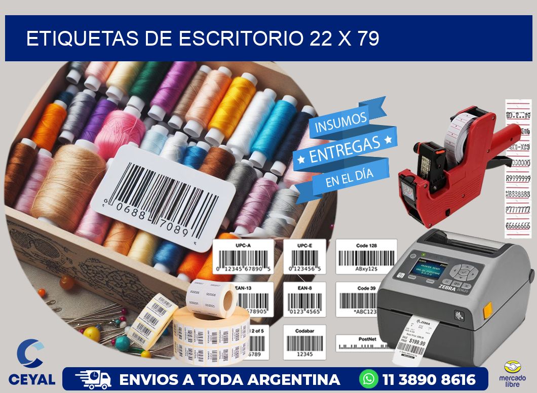etiquetas de escritorio 22 x 79