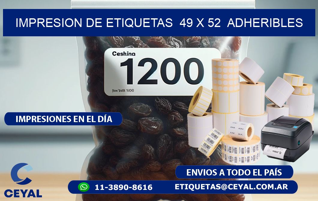 impresion de etiquetas 49 x 52 adheribles