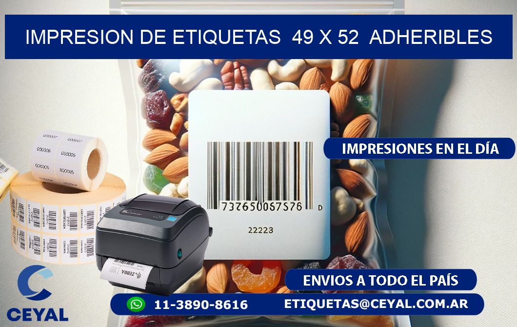 impresion de etiquetas 49 x 52 adheribles