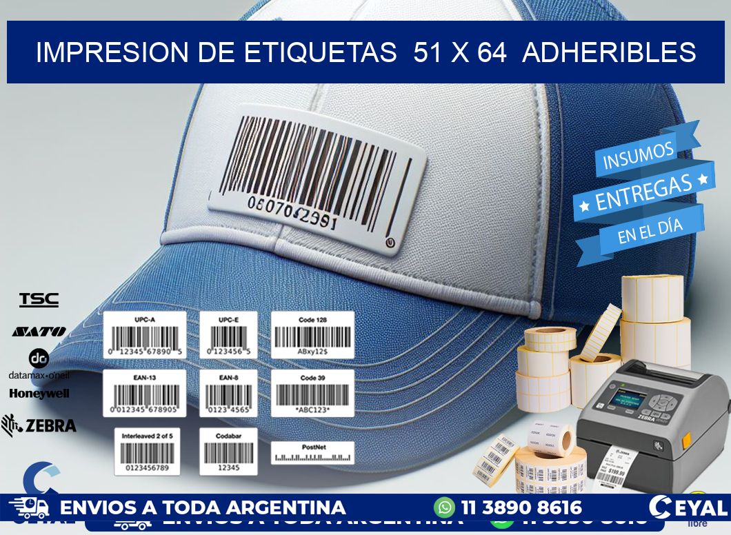 impresion de etiquetas  51 x 64  adheribles