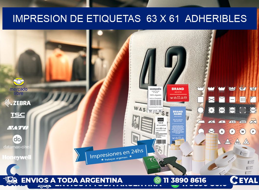 impresion de etiquetas  63 x 61  adheribles