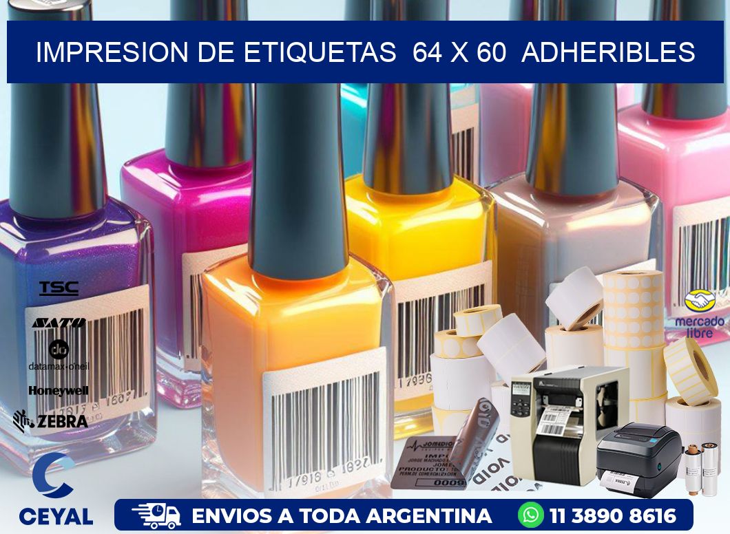 impresion de etiquetas 64 x 60 adheribles