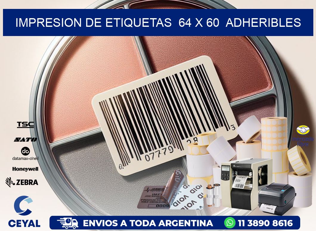impresion de etiquetas 64 x 60 adheribles