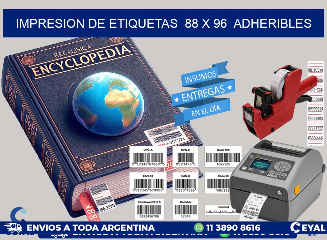 impresion de etiquetas  88 x 96  adheribles