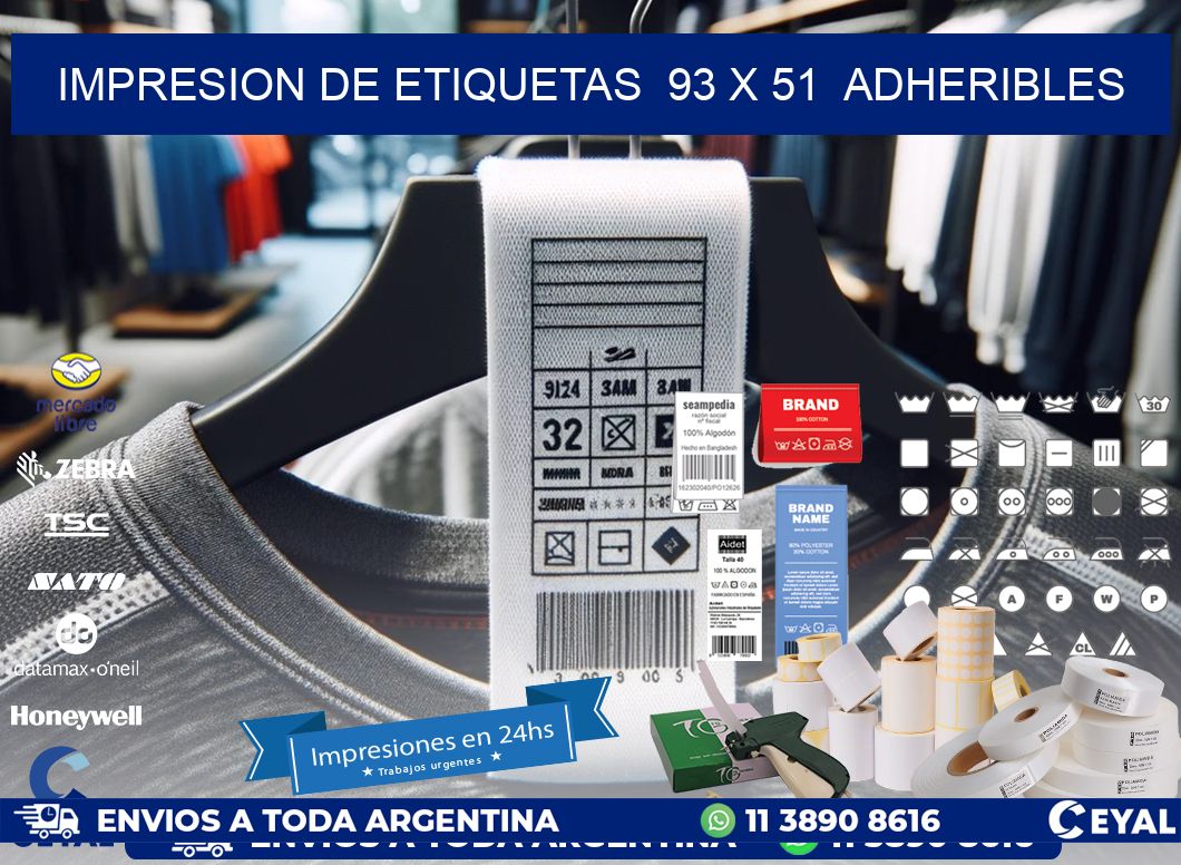 impresion de etiquetas  93 x 51  adheribles